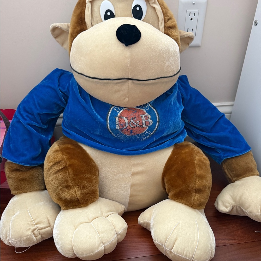 Dave & Busters Large Size Brown and Blue Stuffed Monkey